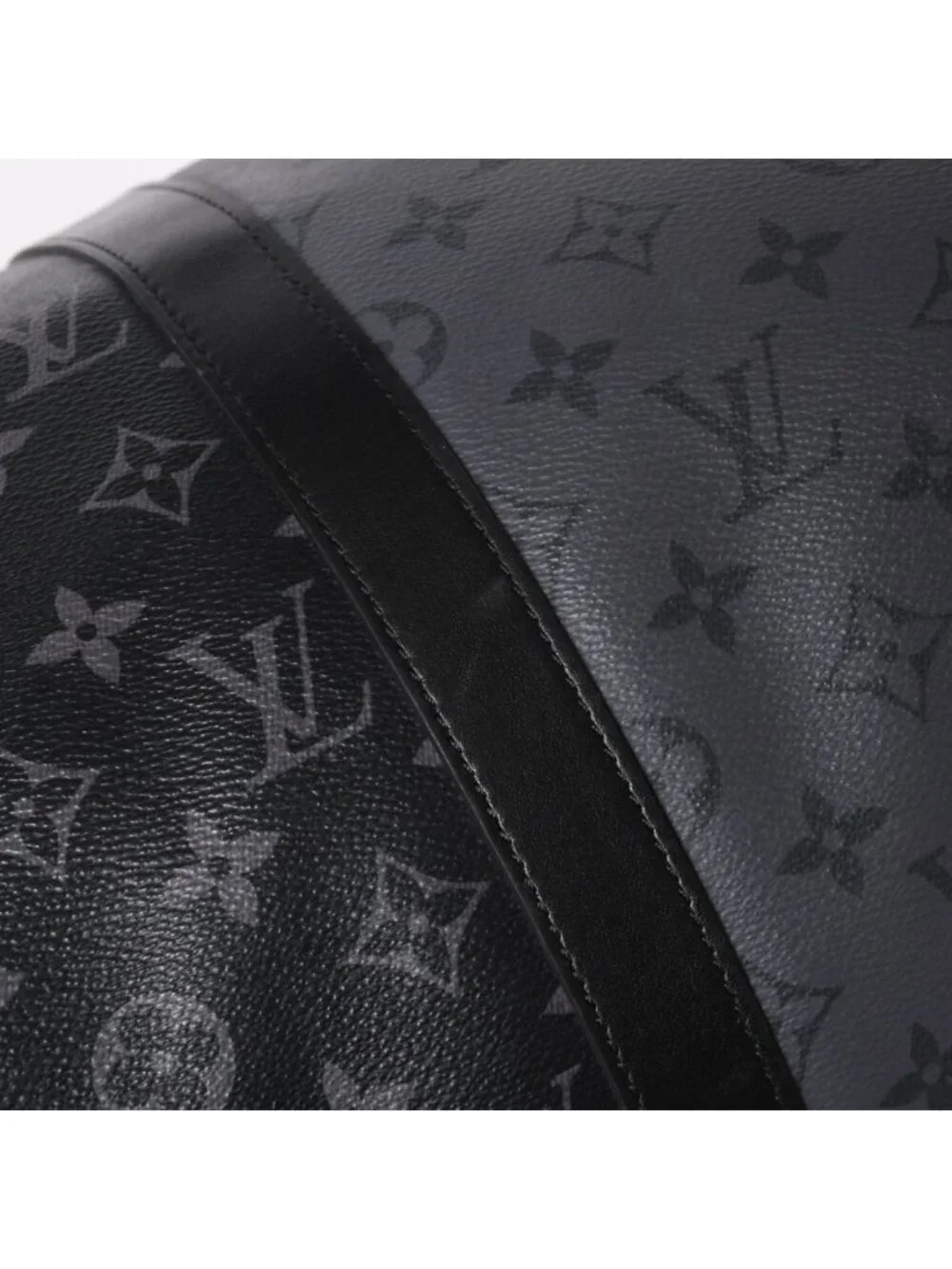Louis Vuitton LV Keepall Bandouliere 50 Black Gray Silver